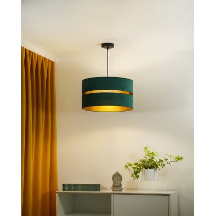 Duolla - Hanglamp aan een koord DUO 1xE27/15W/230V diameter 40 cm groen/goud
