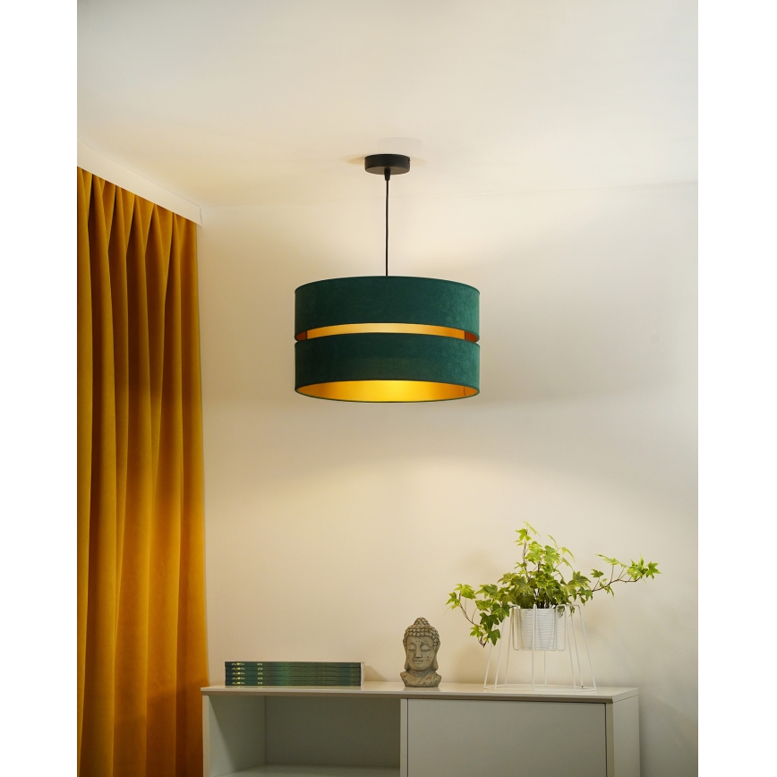 Duolla - Hanglamp aan een koord DUO 1xE27/15W/230V diameter 40 cm groen/goud