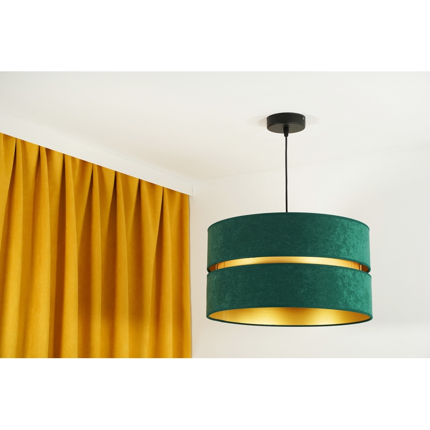Duolla - Hanglamp aan een koord DUO 1xE27/15W/230V diameter 40 cm groen/goud
