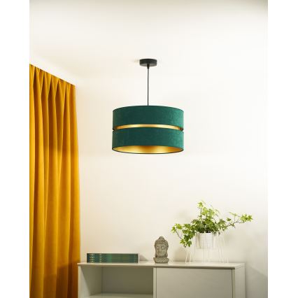 Duolla - Hanglamp aan een koord DUO 1xE27/15W/230V diameter 40 cm groen/goud