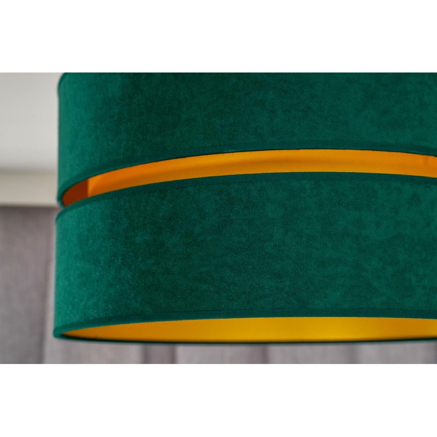 Duolla - Hanglamp aan een koord DUO 1xE27/15W/230V diameter 40 cm groen/goud