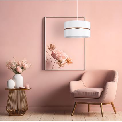 Duolla - Hanglamp aan een koord DUO 1xE27/15W/230V diameter 40 cm wit/goud