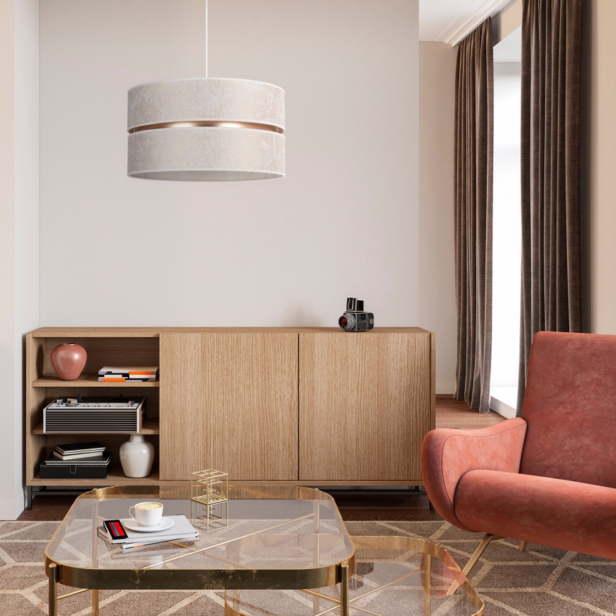 Duolla - Hanglamp aan een koord DUO 1xE27/15W/230V diameter 40 cm wit/goud