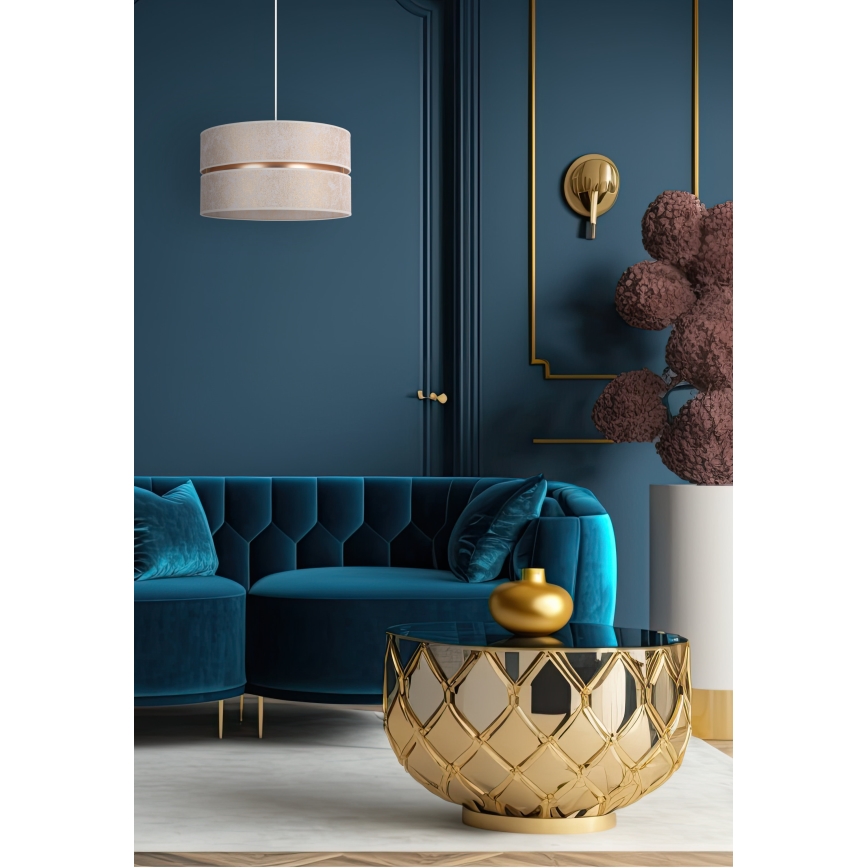 Duolla - Hanglamp aan een koord DUO 1xE27/15W/230V diameter 40 cm wit/goud