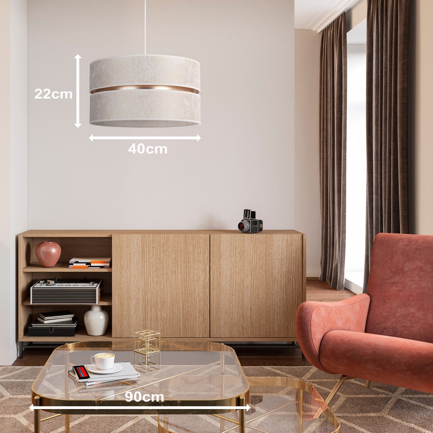 Duolla - Hanglamp aan een koord DUO 1xE27/15W/230V diameter 40 cm wit/goud