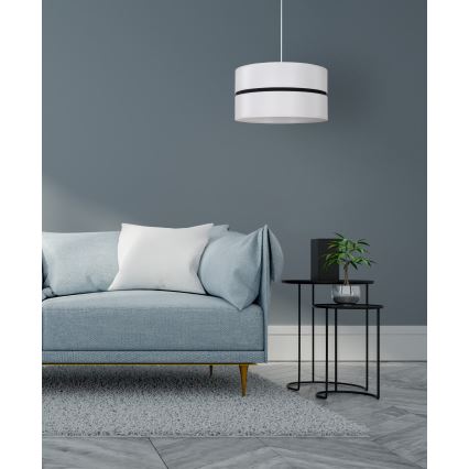 Duolla - Hanglamp aan een koord DUO 1xE27/15W/230V diameter 40 cm wit/zwart