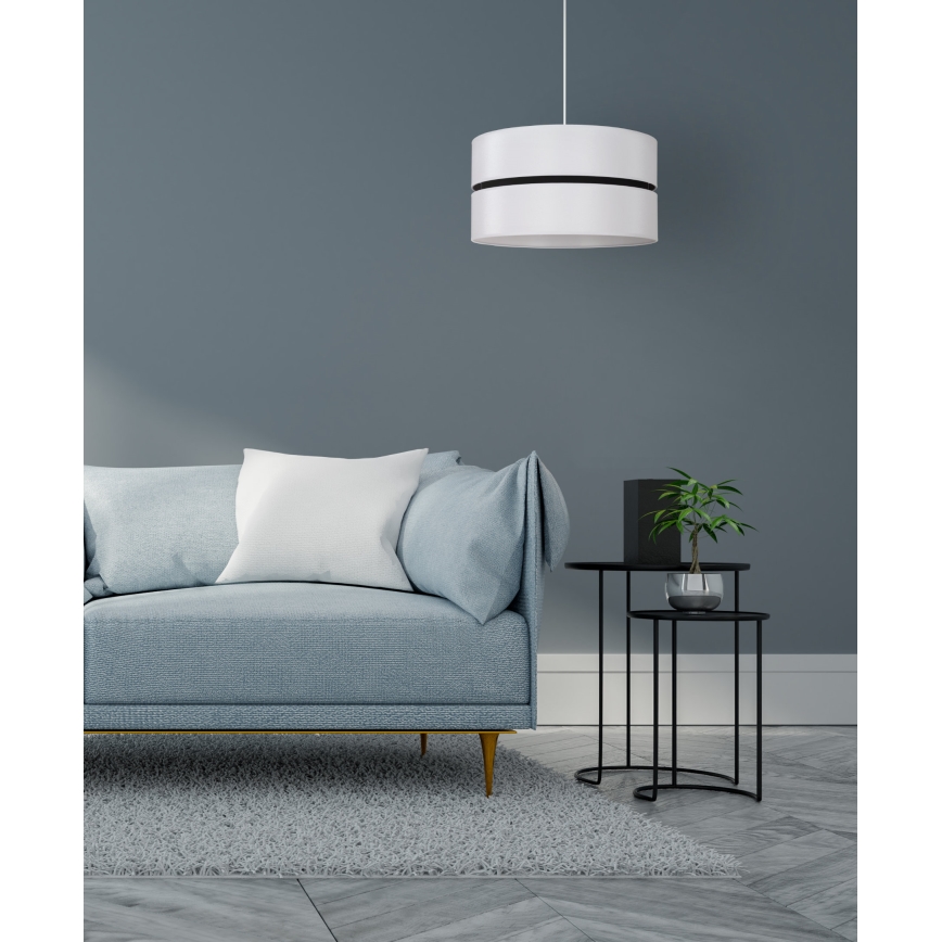 Duolla - Hanglamp aan een koord DUO 1xE27/15W/230V diameter 40 cm wit/zwart