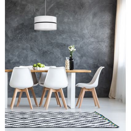 Duolla - Hanglamp aan een koord DUO 1xE27/15W/230V diameter 40 cm wit/zwart