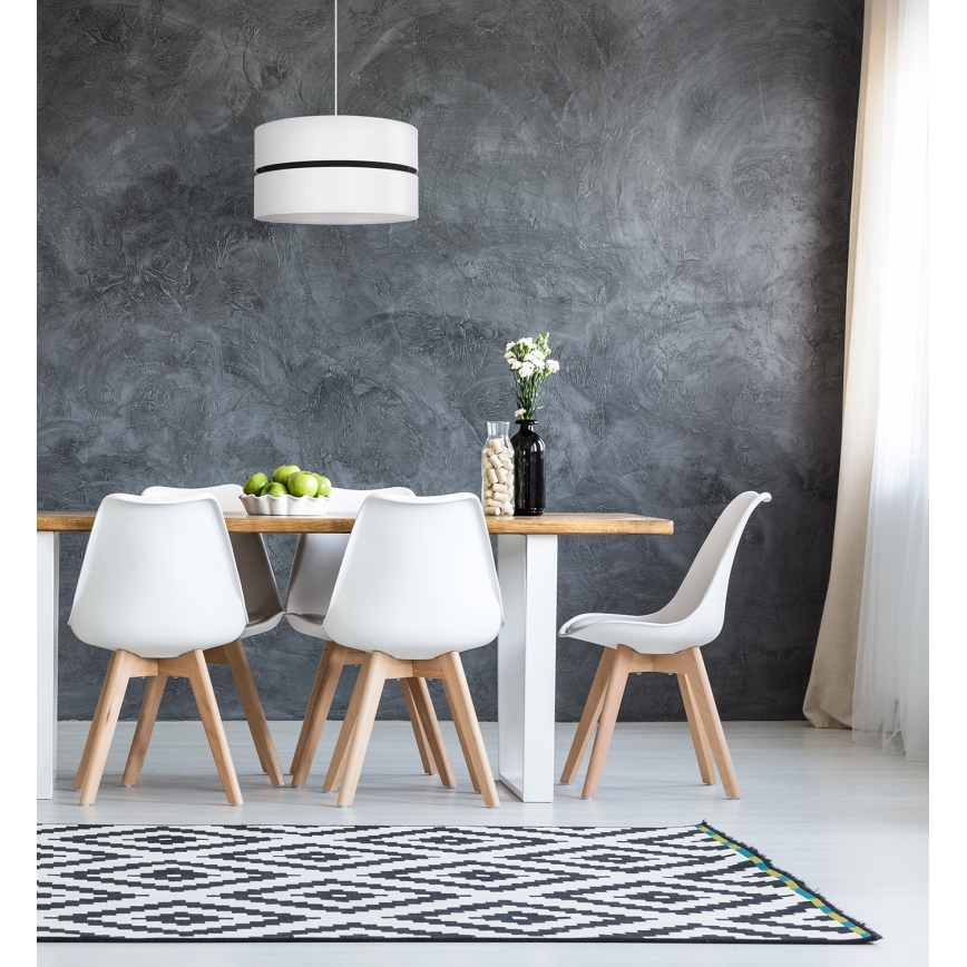 Duolla - Hanglamp aan een koord DUO 1xE27/15W/230V diameter 40 cm wit/zwart