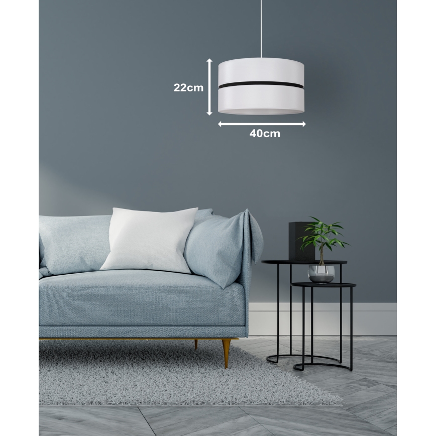 Duolla - Hanglamp aan een koord DUO 1xE27/15W/230V diameter 40 cm wit/zwart
