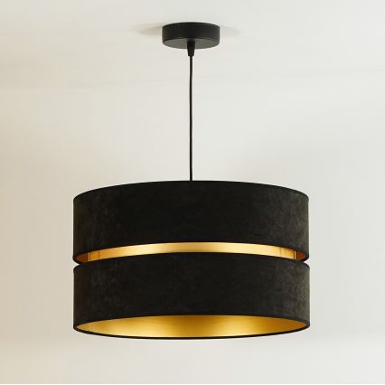 Duolla - Hanglamp aan een koord DUO 1xE27/15W/230V diameter 40 cm zwart/goud