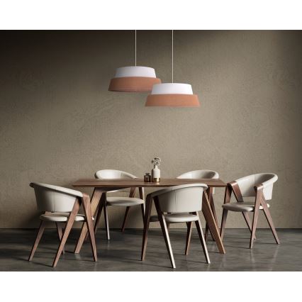 Duolla - Hanglamp aan een koord GALAXY 1xE27/15W/230V diameter 50 cm bruin/wit