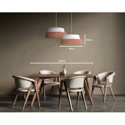 Duolla - Hanglamp aan een koord GALAXY 1xE27/15W/230V diameter 50 cm bruin/wit