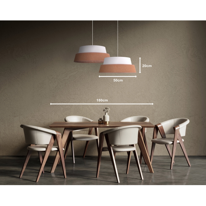 Duolla - Hanglamp aan een koord GALAXY 1xE27/15W/230V diameter 50 cm bruin/wit