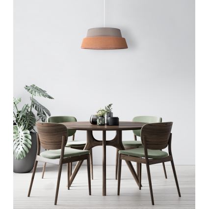 Duolla - Hanglamp aan een koord GALAXY 1xE27/40W/230V diameter 50 cm grijs/bruin