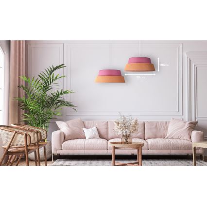 Duolla - Hanglamp aan een koord GALAXY 1xE27/40W/230V diameter 50 cm roze