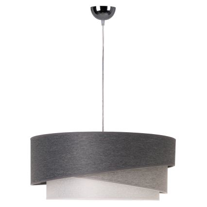 Duolla - Hanglamp aan een koord KOBO 1xE27/15W/230V diameter 45 cm antraciet/grijs/wit