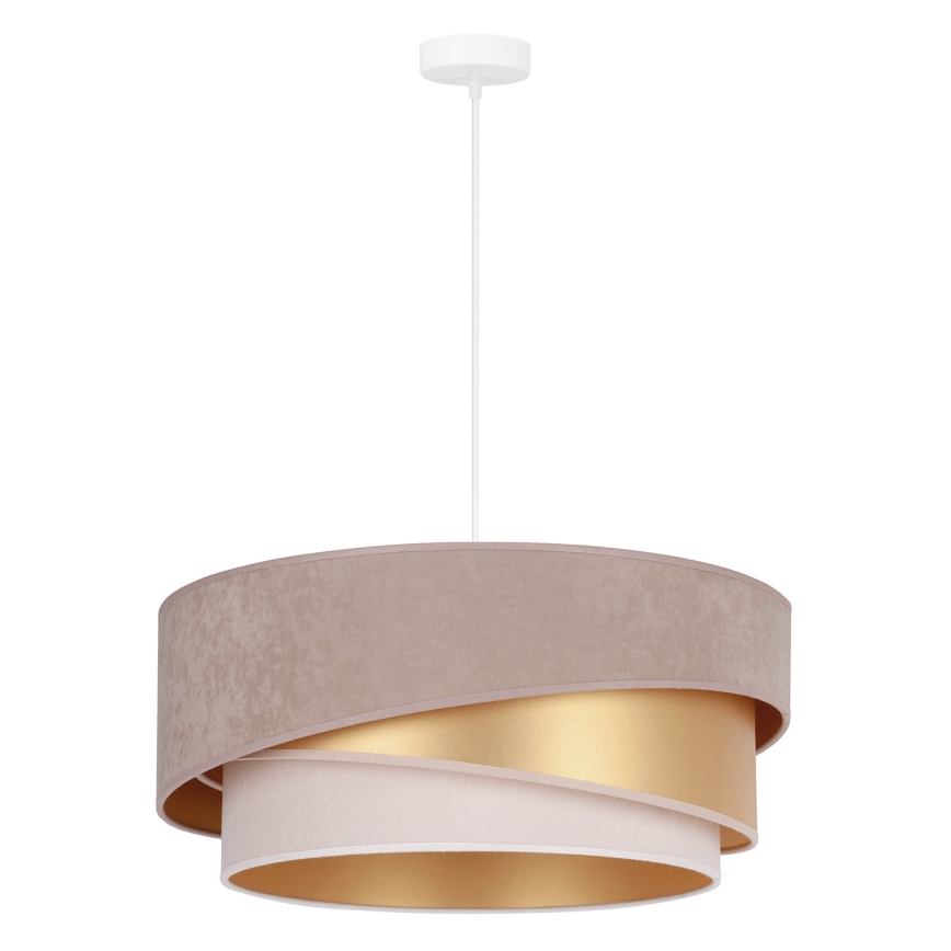 Duolla - Hanglamp aan een koord KOBO 1xE27/15W/230V diameter 45 cm beige/goud/crème