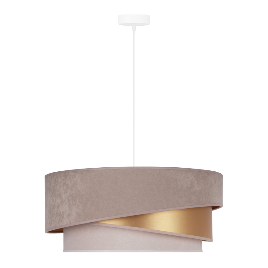Duolla - Hanglamp aan een koord KOBO 1xE27/15W/230V diameter 45 cm beige/goud/crème