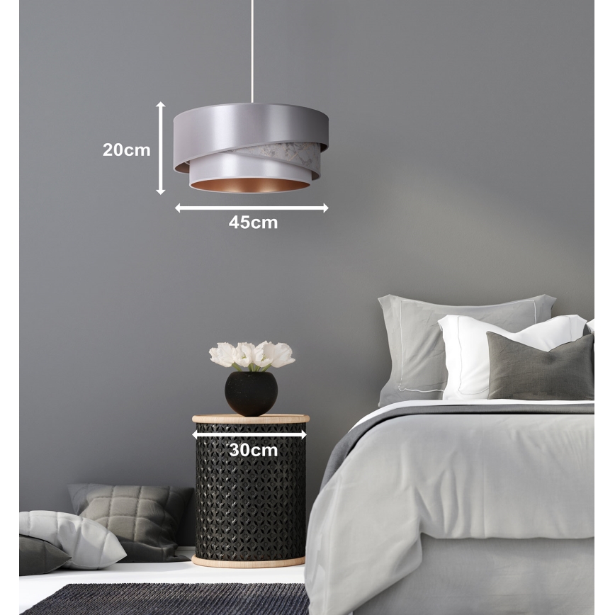 Duolla - Hanglamp aan een koord KOBO 1xE27/15W/230V diameter 45 cm zilver/goud