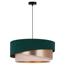 Duolla - Hanglamp aan een koord KOBO 1xE27/15W/230V groen/rose goud/crème