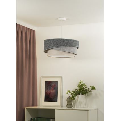 Duolla - Hanglamp aan een koord KOBO ECO RECYCLING 1xE27/15W/230V diameter 45 cm groen/grijs/crème
