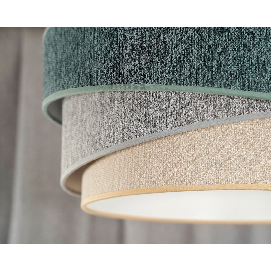 Duolla - Hanglamp aan een koord KOBO ECO RECYCLING 1xE27/15W/230V diameter 45 cm groen/grijs/crème