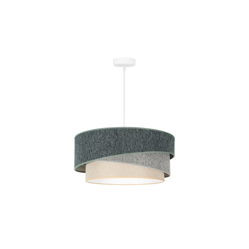 Duolla - Hanglamp aan een koord KOBO ECO RECYCLING 1xE27/15W/230V diameter 45 cm groen/grijs/crème