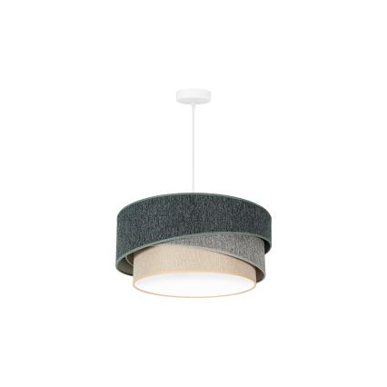 Duolla - Hanglamp aan een koord KOBO ECO RECYCLING 1xE27/15W/230V diameter 45 cm groen/grijs/crème
