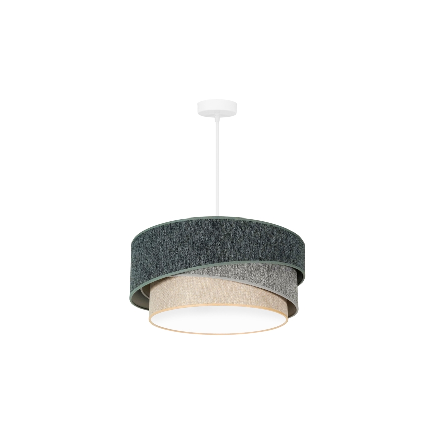 Duolla - Hanglamp aan een koord KOBO ECO RECYCLING 1xE27/15W/230V diameter 45 cm groen/grijs/crème