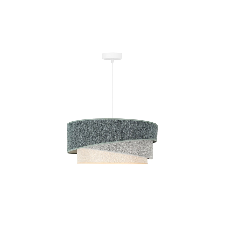Duolla - Hanglamp aan een koord KOBO ECO RECYCLING 1xE27/15W/230V diameter 45 cm groen/grijs/crème