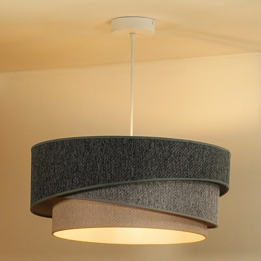 Duolla - Hanglamp aan een koord KOBO ECO RECYCLING 1xE27/15W/230V diameter 45 cm groen/grijs/crème