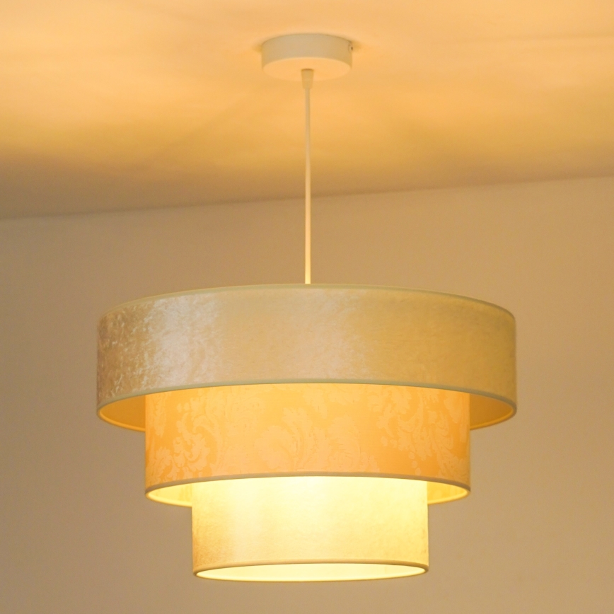 Duolla - Hanglamp aan een koord LUNETA 1xE27/40W/230V diameter 45 cm crème