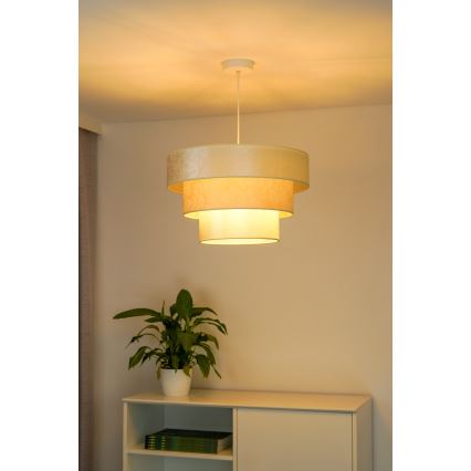 Duolla - Hanglamp aan een koord LUNETA 1xE27/40W/230V diameter 45 cm crème
