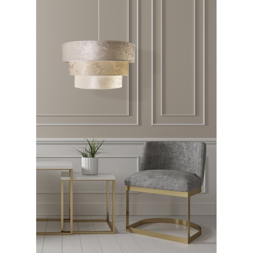 Duolla - Hanglamp aan een koord LUNETA 1xE27/40W/230V diameter 45 cm crème