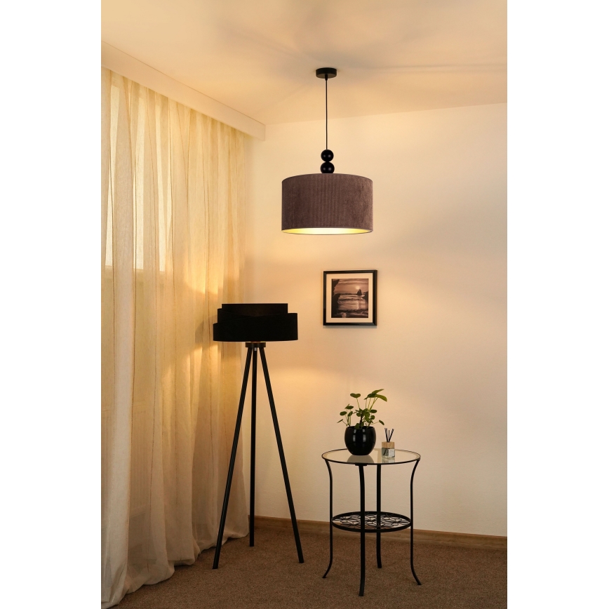 Duolla - Hanglamp aan een koord LYON 1xE27/15W/230V diameter 40 cm bruin