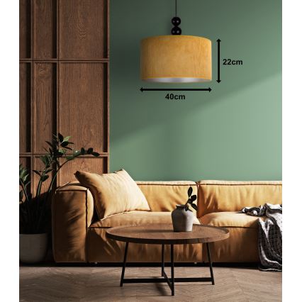 Duolla - Hanglamp aan een koord LYON 1xE27/15W/230V diameter 40 cm geel