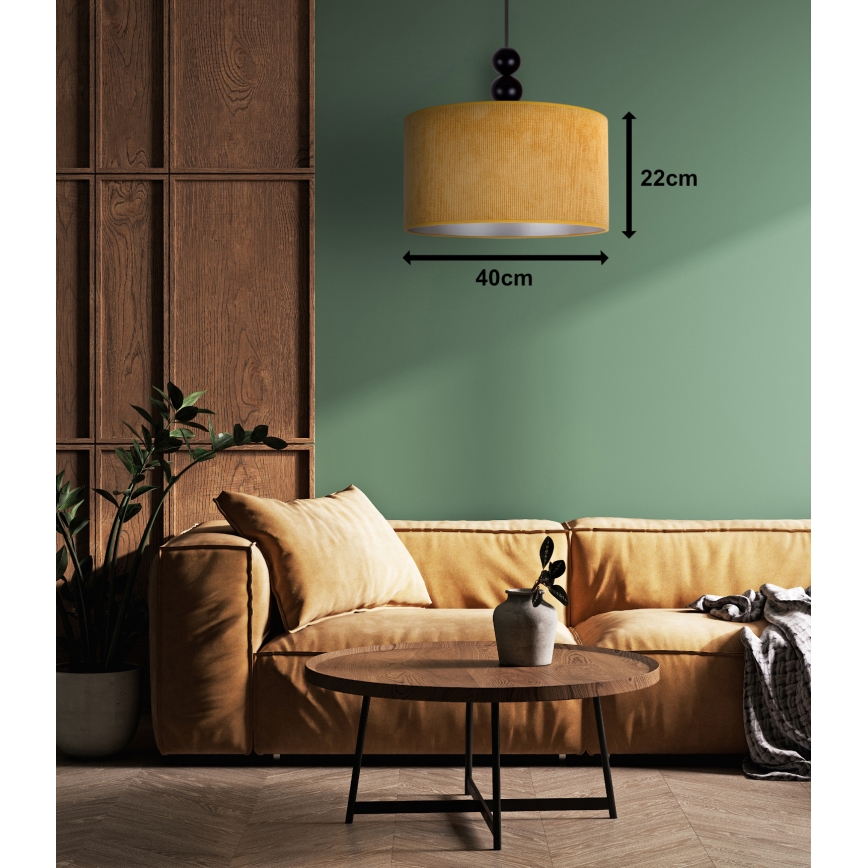 Duolla - Hanglamp aan een koord LYON 1xE27/15W/230V diameter 40 cm geel