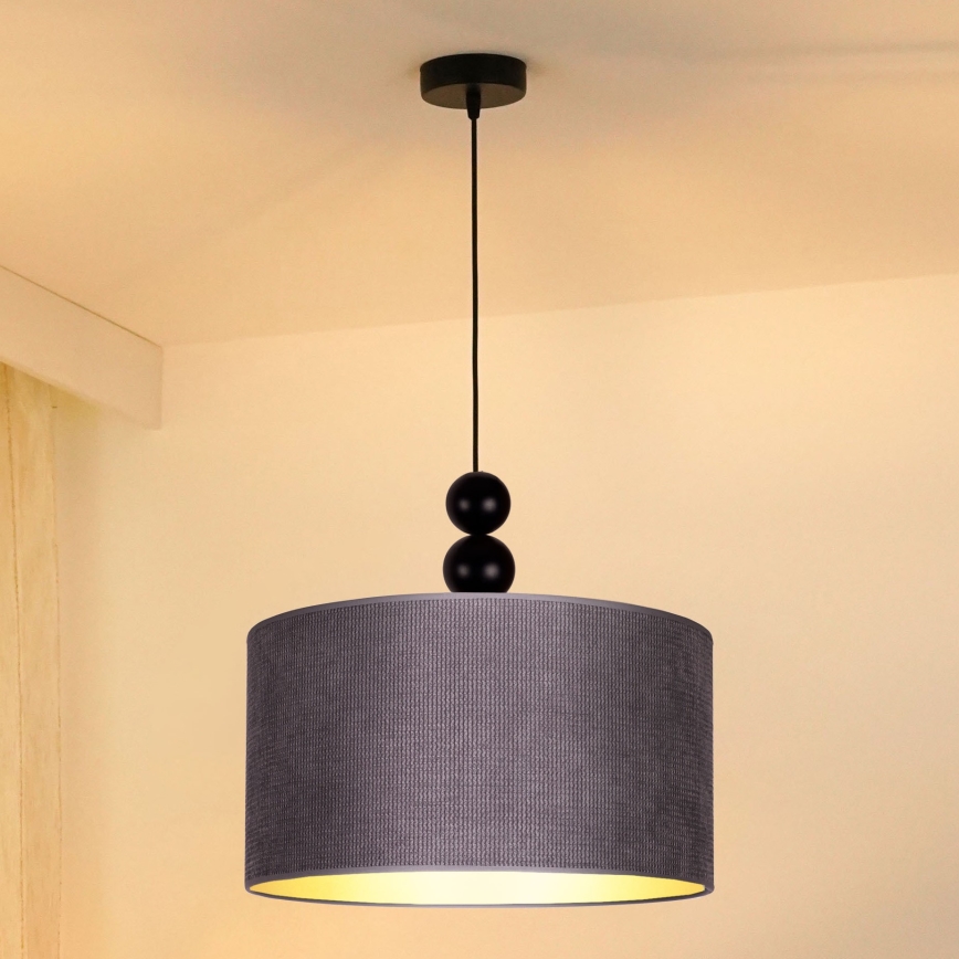 Duolla - Hanglamp aan een koord LYON 1xE27/15W/230V diameter 40 cm grijs