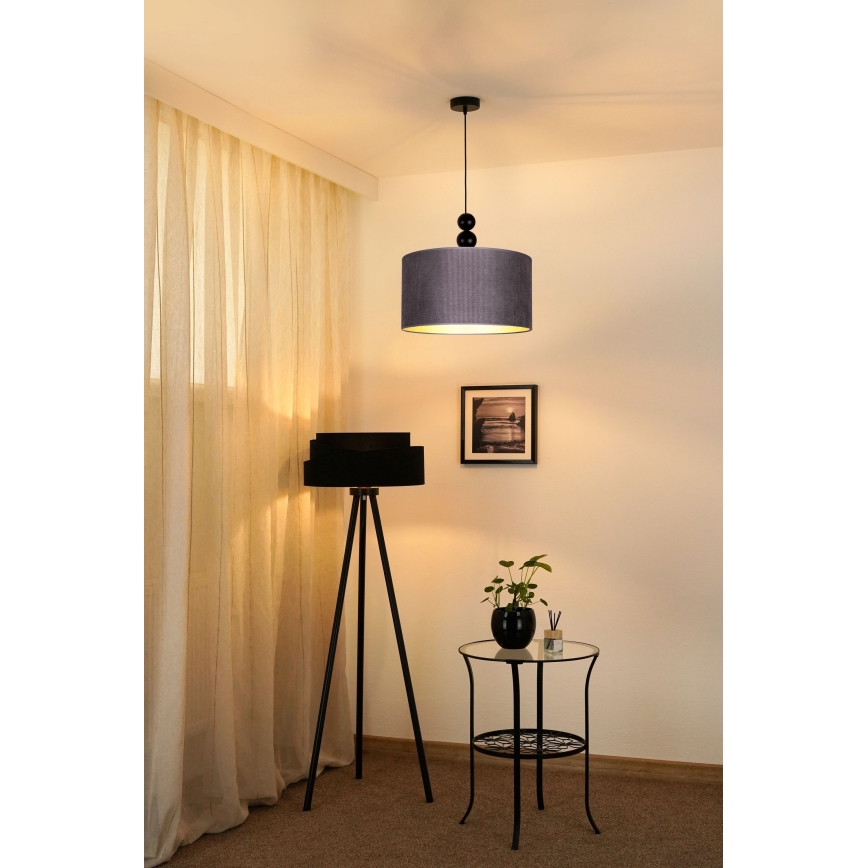 Duolla - Hanglamp aan een koord LYON 1xE27/15W/230V diameter 40 cm grijs