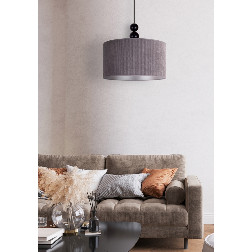 Duolla - Hanglamp aan een koord LYON 1xE27/15W/230V diameter 40 cm grijs