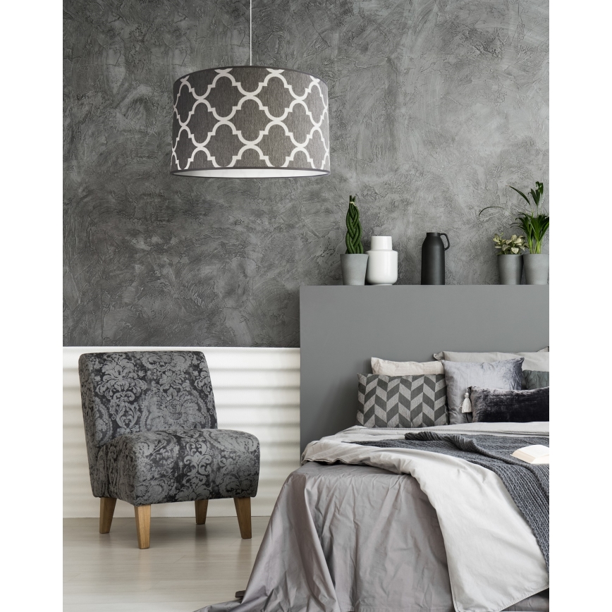 Duolla - Hanglamp aan een koord MAROKO 1xE27/40W/230V diameter 45 cm grijs/wit