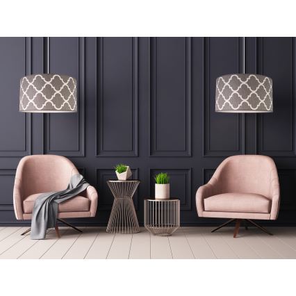 Duolla - Hanglamp aan een koord MAROKO 1xE27/40W/230V diameter 45 cm grijs/wit