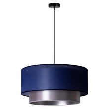 Duolla - Hanglamp aan een koord NANTES 1xE27/15W/230V diameter 45 cm blauw/zilver
