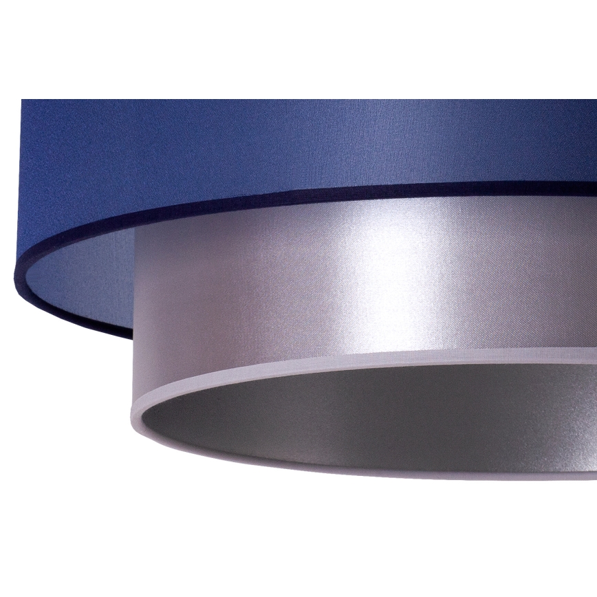 Duolla - Hanglamp aan een koord NANTES 1xE27/15W/230V diameter 45 cm blauw/zilver