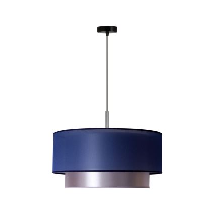Duolla - Hanglamp aan een koord NANTES 1xE27/15W/230V diameter 45 cm blauw/zilver