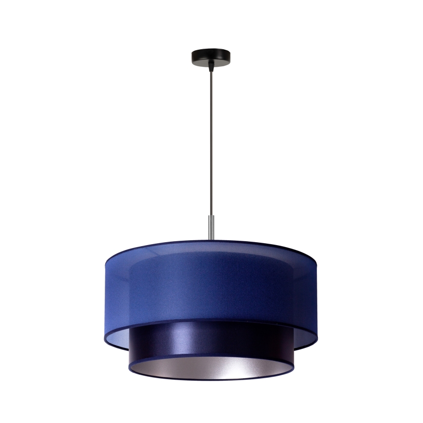 Duolla - Hanglamp aan een koord NANTES 1xE27/15W/230V diameter 45 cm blauw/zilver
