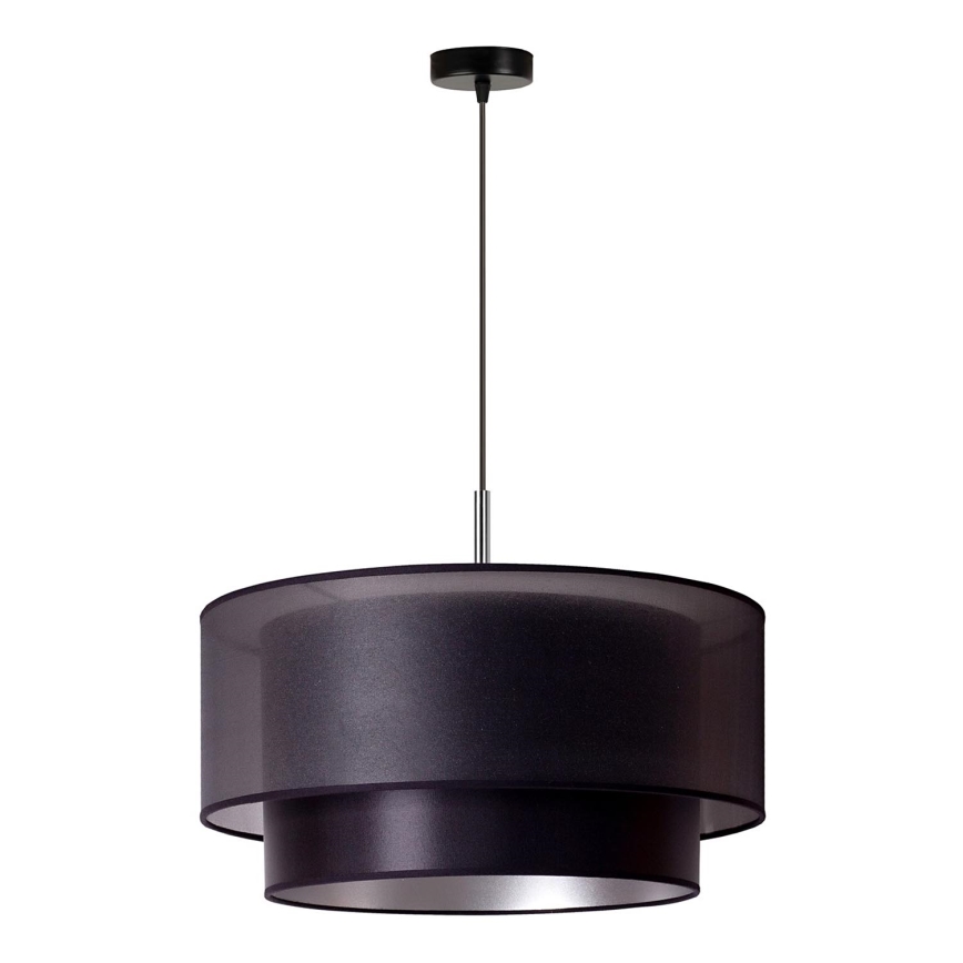 Duolla - Hanglamp aan een koord NANTES 1xE27/15W/230V diameter 45 cm zwart/zilver