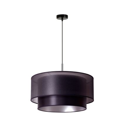 Duolla - Hanglamp aan een koord NANTES 1xE27/15W/230V diameter 45 cm zwart/zilver