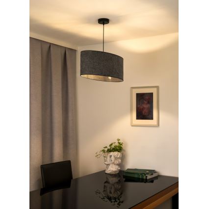 Duolla - Hanglamp aan een koord OVAL 1xE27/15W/230V grijs